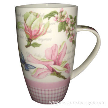 Porcelain Mug with 16oz Capacity, in Pure Pink Design, Suitable for Drinking Beer